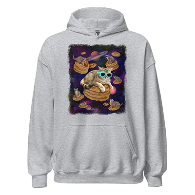 Space cat pancake hoodie